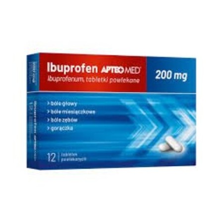  Ibuprofen Apteo Med, 200 mg, 12 tabletek powlekanych 