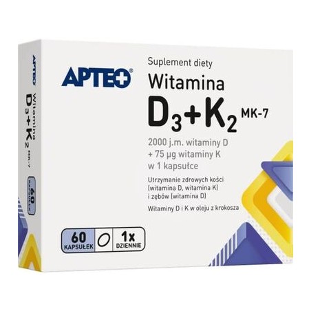  Witamina D3+K2 MK-7 APTEO 60 kaps. 
