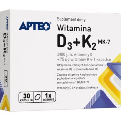 Witamina D3+K2 MK-7 APTEO kapsułki - 30 ka