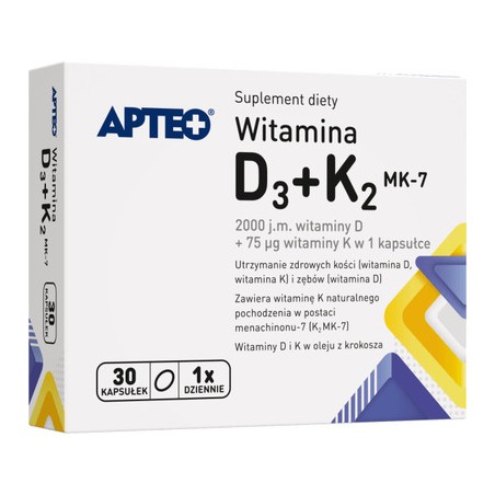  Witamina D3+K2 MK-7 APTEO kapsułki - 30 ka 