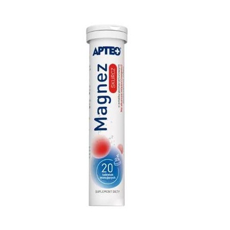 Magnez Skurcz Apteo, 20 tabletek musujących o smaku pomarańczowym