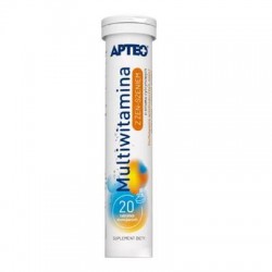 Multiwitamina z żeń-szeniem Apteo, 20 tabletek musujących o smaku cytrynowym
