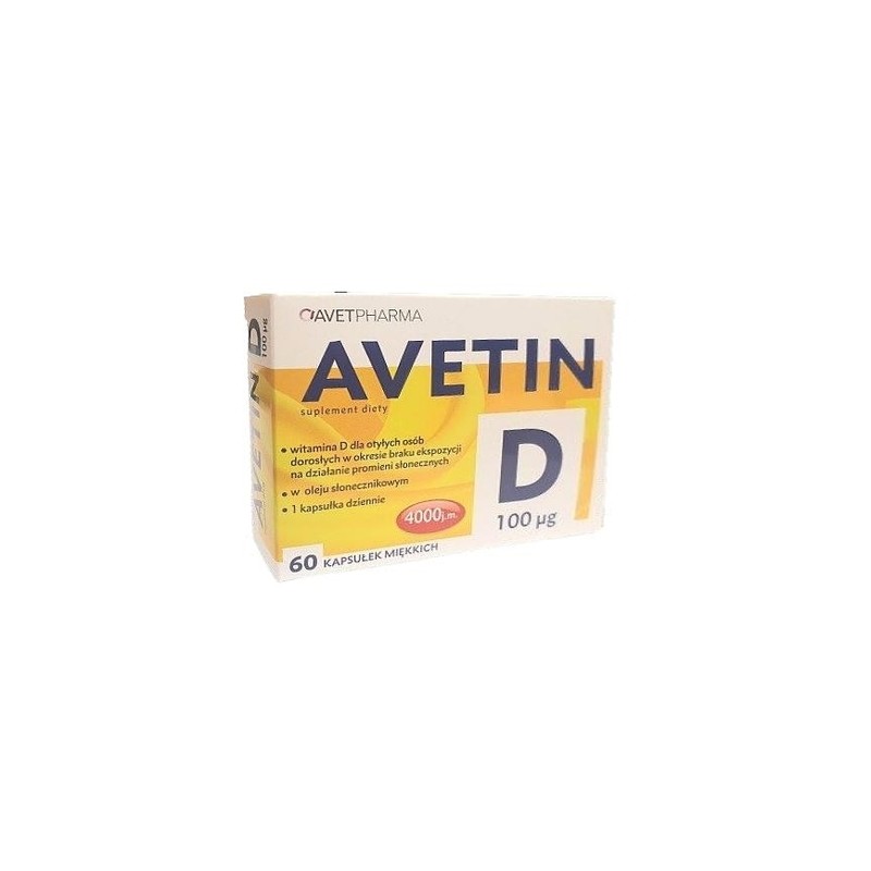 Avetin D 100 µg, 60 kapsułek 