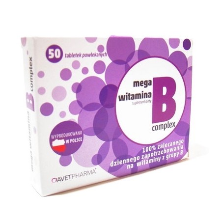  AvetPharma Mega Witamina B Complex, 50 tabletek powlekanych 