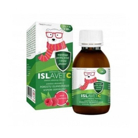 AvetPharma Islavet C, dla dzieci od 3 roku i dorosłych, smak malinowy, 120 ml