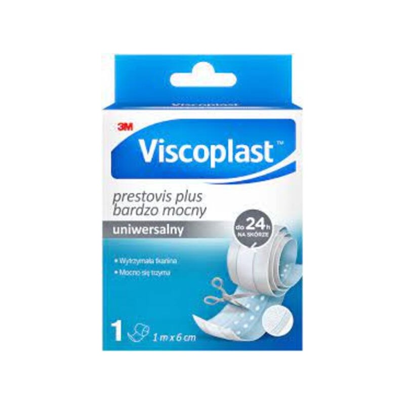 Viscoplast Prestovis Plus, plaster do cięcia, bardzo mocny, biały, 1 m x 6 cm, 1 sztuka 