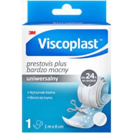  Viscoplast Prestovis Plus, plaster do cięcia, bardzo mocny, biały, 1 m x 6 cm, 1 sztuka 