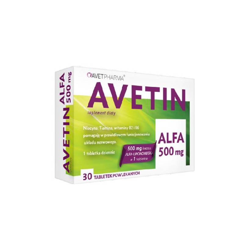 Avetin Alfa 500 mg, 30 tabletek powlekanych 