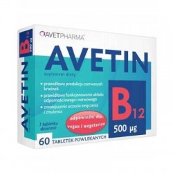 Avetin Witamina B12 500 µg, 60 tabletek powlekanych