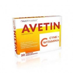 Avetin Cynk + Witamina C, 30 tabletek powlekanych
