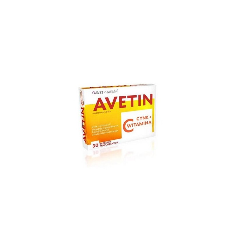 Avetin Cynk + Witamina C, 30 tabletek powlekanych 