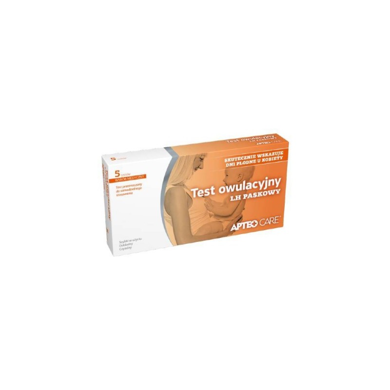 Test owulacyjny LH paskowy APTEO CARE, 5 testów 