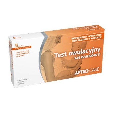 Test owulacyjny LH paskowy APTEO CARE, 5 testów