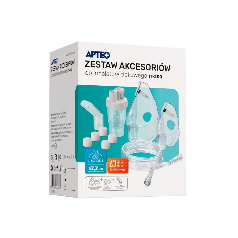 Zestaw akcesoriów do inhalatora tłokowego IT-200 APTEO CARE, 1 zestaw 