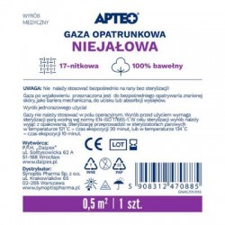 Gaza opatrunkowa niejałowa 0,5 m2 APTEO CARE, 1 sztuka