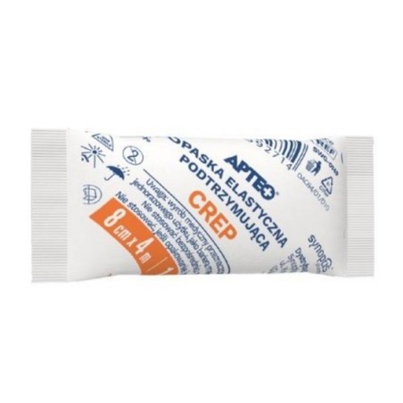  Apteo Opaska elastyczna podtrzymująca crep 8 cm x 4 m, 1 sztuka 