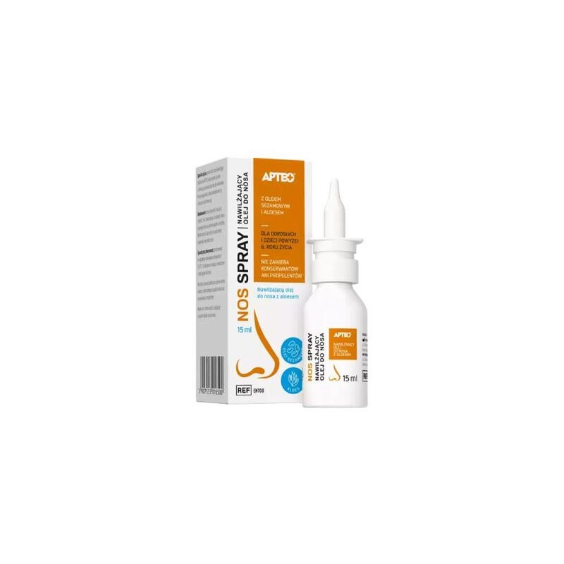 Nos Spray Nawilżający olej do nosa Apteo, 15 ml 