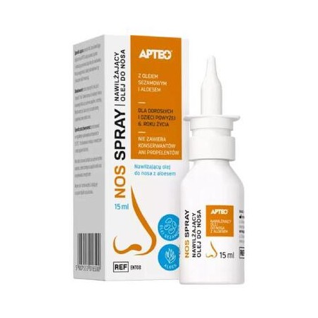Nos Spray Nawilżający olej do nosa Apteo, 15 ml