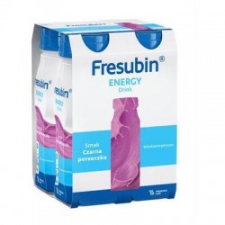 Fresubin Energy Drink, preparat odżywczy, smak czarna porzeczka, 4 x 200 ml