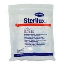 Hartmann Sterilux ES kompresy z gazy jałowej 17 nitek 8 warstw 7,5cm x 7,5cm, 3 sztuki