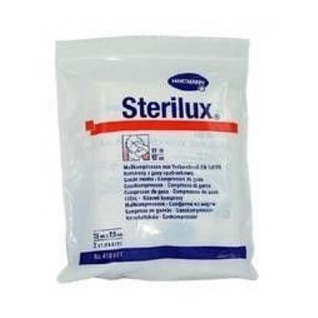  Hartmann Sterilux ES kompresy z gazy jałowej 17 nitek 8 warstw 7,5cm x 7,5cm, 3 sztuki 
