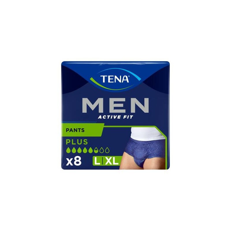 Tena Men Pants Plus Blue Majtki chłonne L/XL OTC Edition, 8 sztuk 