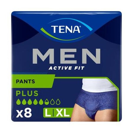 Tena Men Pants Plus Blue Majtki chłonne L/XL OTC Edition, 8 sztuk