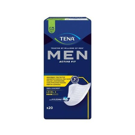  Tena Men Active Fit, wkładki anatomiczne dla mężczyzn, Level 2, 20 sztuk 