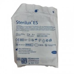 Hartmann Sterilux ES kompresy z gazy jałowej 17 nitek 8 warstw 7,5cm x 7,5cm, 3 sztuki