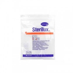 Hartmann Sterilux ES kompresy z gazy jałowej 17 nitek 8 warstw 10cm x 10cm, 3 sztuki