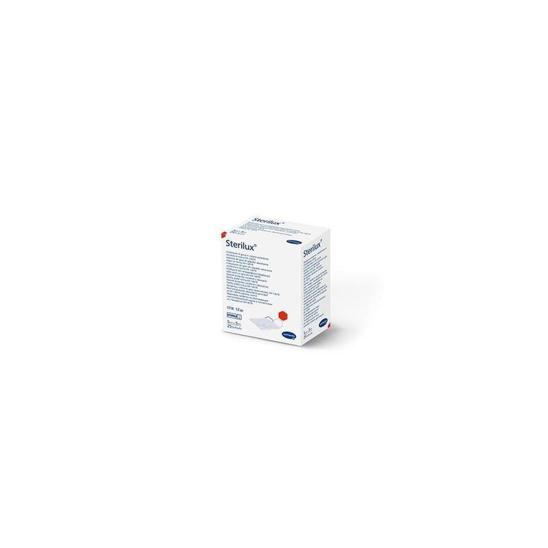 Hartmann Sterilux ES kompresy z gazy jałowej 17 nitek 12 warstw 5cm x 5cm, 25 sztuk 
