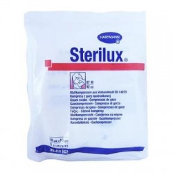Hartmann Sterilux ES kompresy z gazy jałowej 17 nitek 12 warstw 10cm x 10cm, 3 sztuki