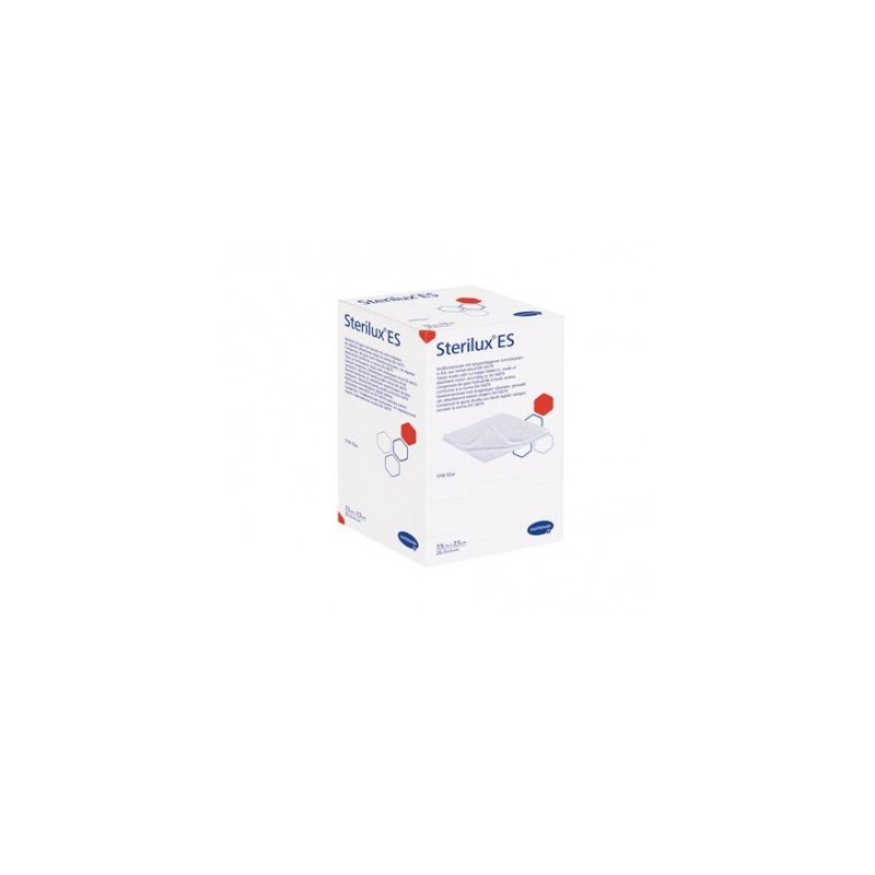 Hartmann Sterilux ES kompresy z gazy jałowej 17 nitek 8 warstw 7,5cm x 7,5cm, 50 sztuk 