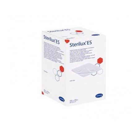 Hartmann Sterilux ES kompresy z gazy jałowej 17 nitek 8 warstw 7,5cm x 7,5cm, 50 sztuk
