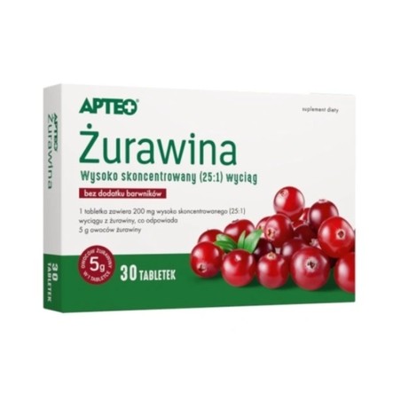  Żurawina Apteo, 30 tabletek 