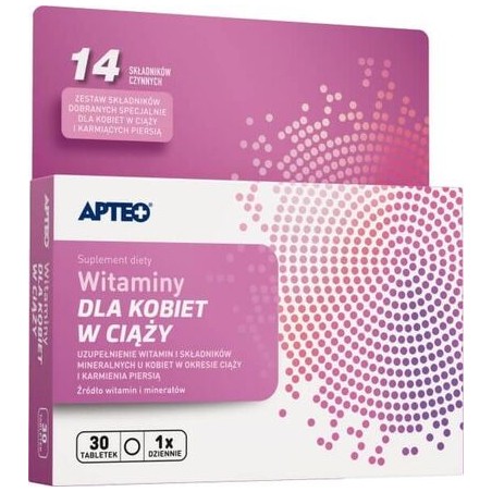 Witaminy dla kobiet w ciąży APTEO, 30 tabletek powlekanych
