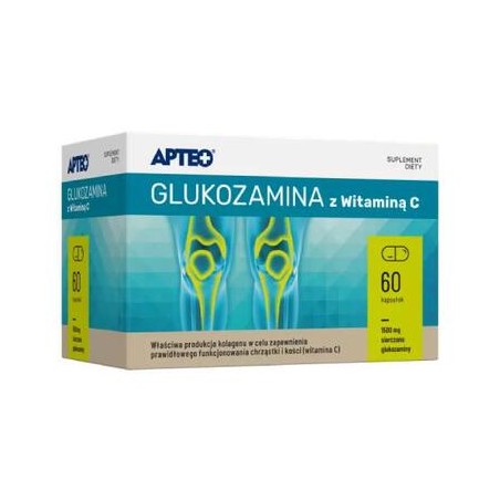 Apteo Glukozamina z witaminą C, 60 kapsułek