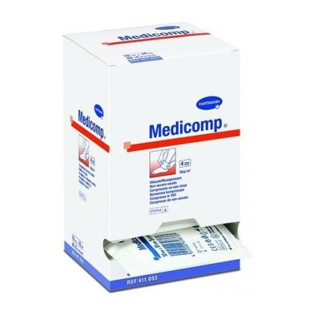  Medicomp, kompresy jałowe, włókninowe, 4-warstwowe, 30 g/ m2, 10 cm x 20 cm, 25 x 2 sztuk (50 sztuk) 