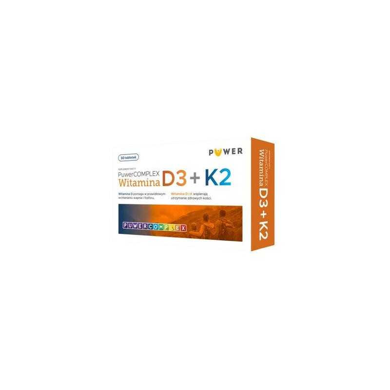 Puwer Complex Witamina D3 + K2, 30 tabletek 