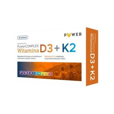 Puwer Complex Witamina D3 + K2, 30 tabletek