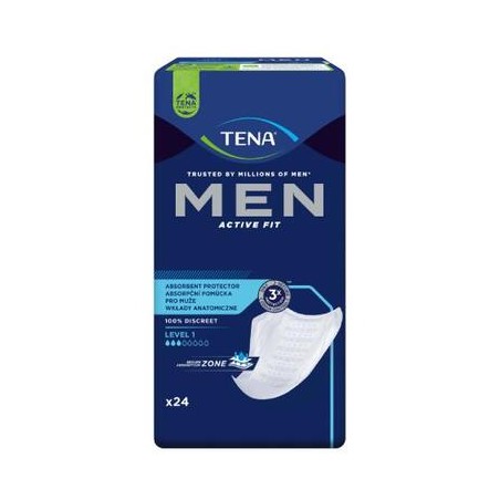 Tena Men Active Fit, wkładki anatomiczne dla mężczyzn, Level 1, 24 sztuki