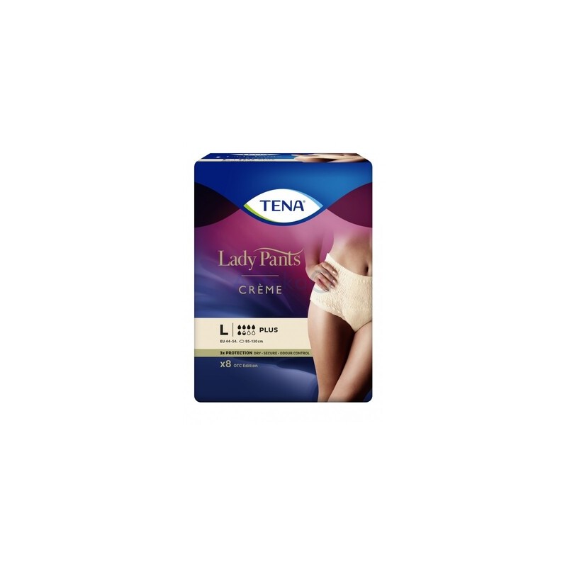 Majtki chłonne Tena Lady Pants Plus Creme L OTC Edition, 8 sztuk 