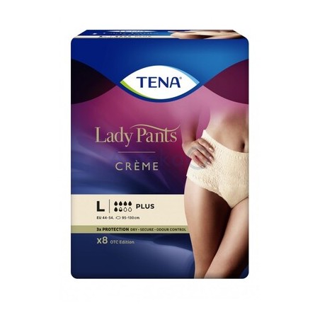  Majtki chłonne Tena Lady Pants Plus Creme L OTC Edition, 8 sztuk 
