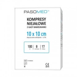 Kompresy gazowe Pasomed, niejałowe, 17-nitkowe, 8-warstwowe, 10 x 10 cm, 100 sztuk