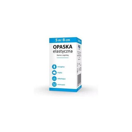  Paso opaska elastyczna tkana z zapinką 5m x 8cm, 1 sztuka 