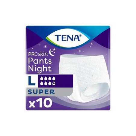 Tena Pants ProSkin Super Night L, majtki chłonne na noc, 10 sztuk