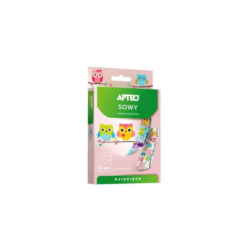 Apteo Care Plastry dla dzieci sowy, 10 sztuk 