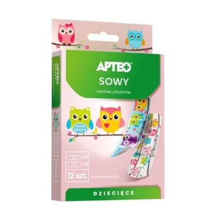  Apteo Care Plastry dla dzieci sowy, 10 sztuk 