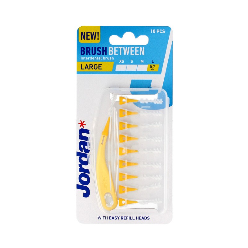 JORDAN BRUSH BETWEEN Szczoteczki międzyzębowe L - 0,7mm, 10 sztuk 