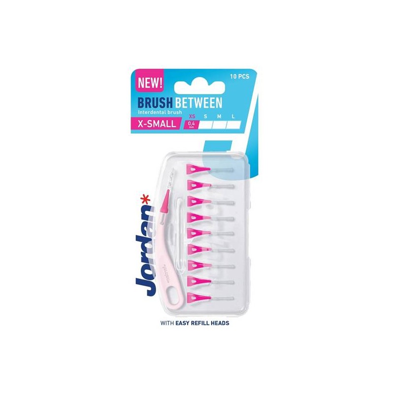 JORDAN BRUSH BETWEEN Szczoteczki międzyzębowe XS - 0,4mm, 10 sztuk 